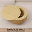 Table basse circulaire 29,53 po en MDF avec rayures circulaires et espace de rangement, convenant à la maison et à la cuisine (bois)