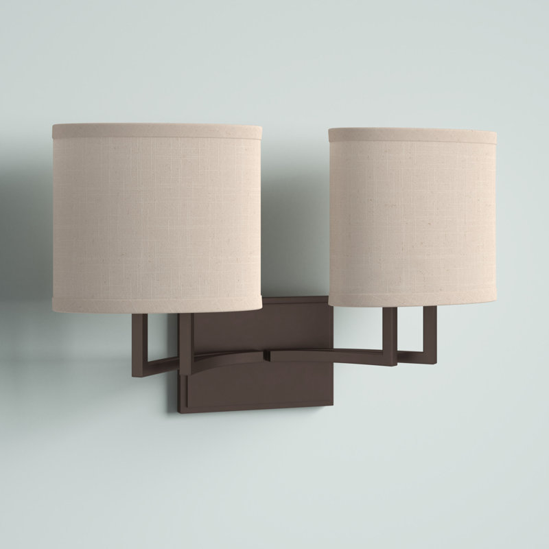 Addyson 2 - Light Dimmable Vanity Light, Hazel Bronze / Khaki Fabric