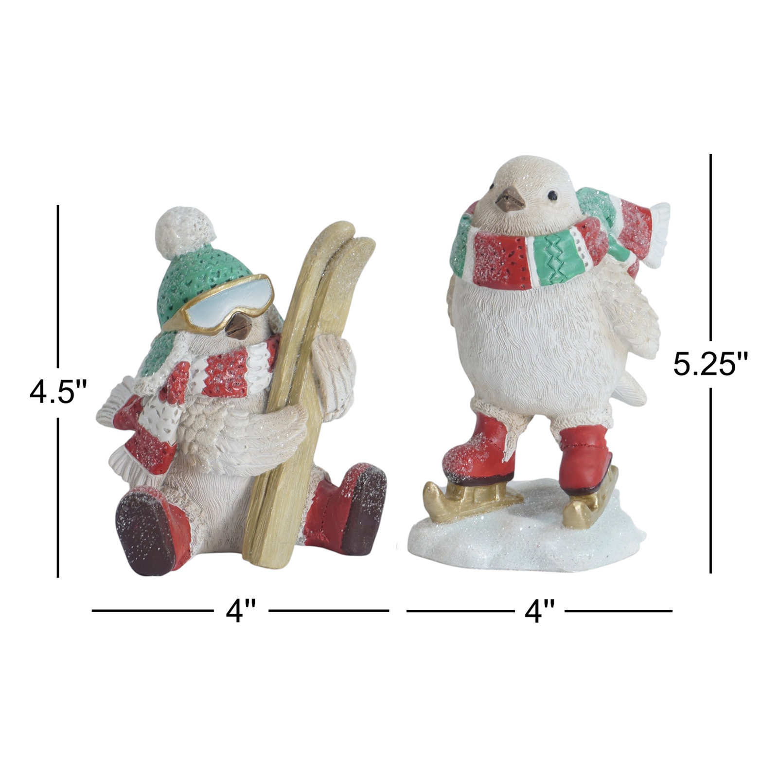 6-Piece Winter Sport Bird Figurine Set