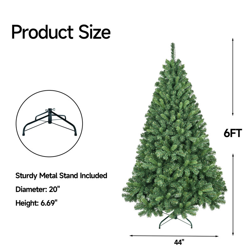 Arbre de Noël artificiel pré-éclairé avec lumières RVB multicolores contrôlées par l'application, 6 pi