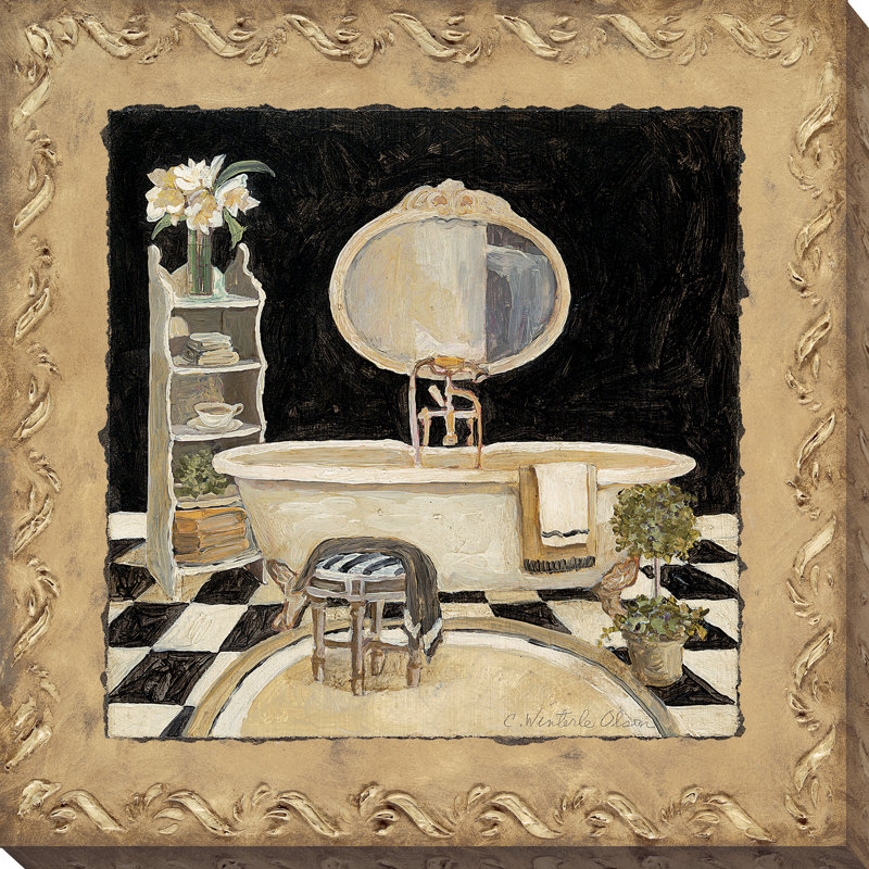 « maison de bain iii », reproduction d’art sur toile tendue, H 18 po x l 18 po