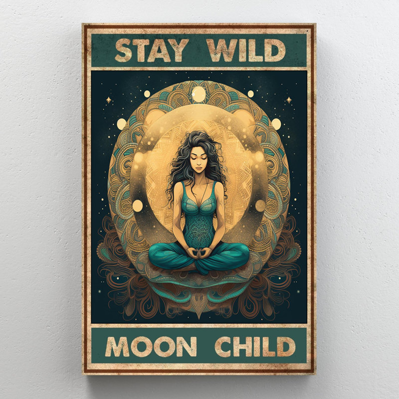 «Yoga Stay Wild Moon Child 2» - 1 pièce Rectangle Gr Yoga Stay Wild Moon Child 2 sur toile, impression