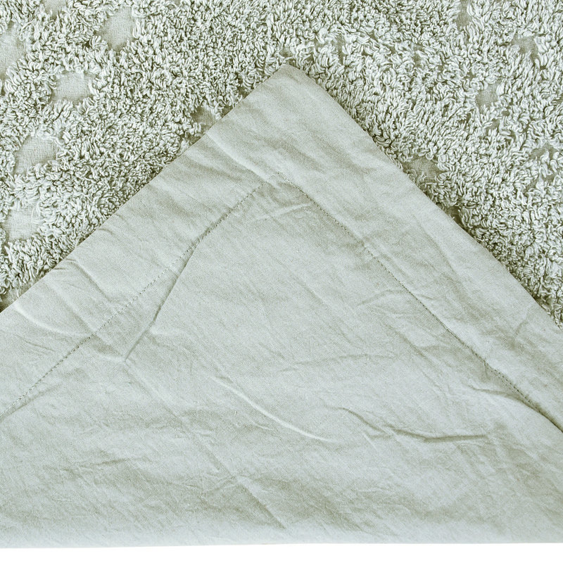 Taie d'oreiller très grande taille en chenille 100% coton Rio Collection, Sauge, Très grand lit