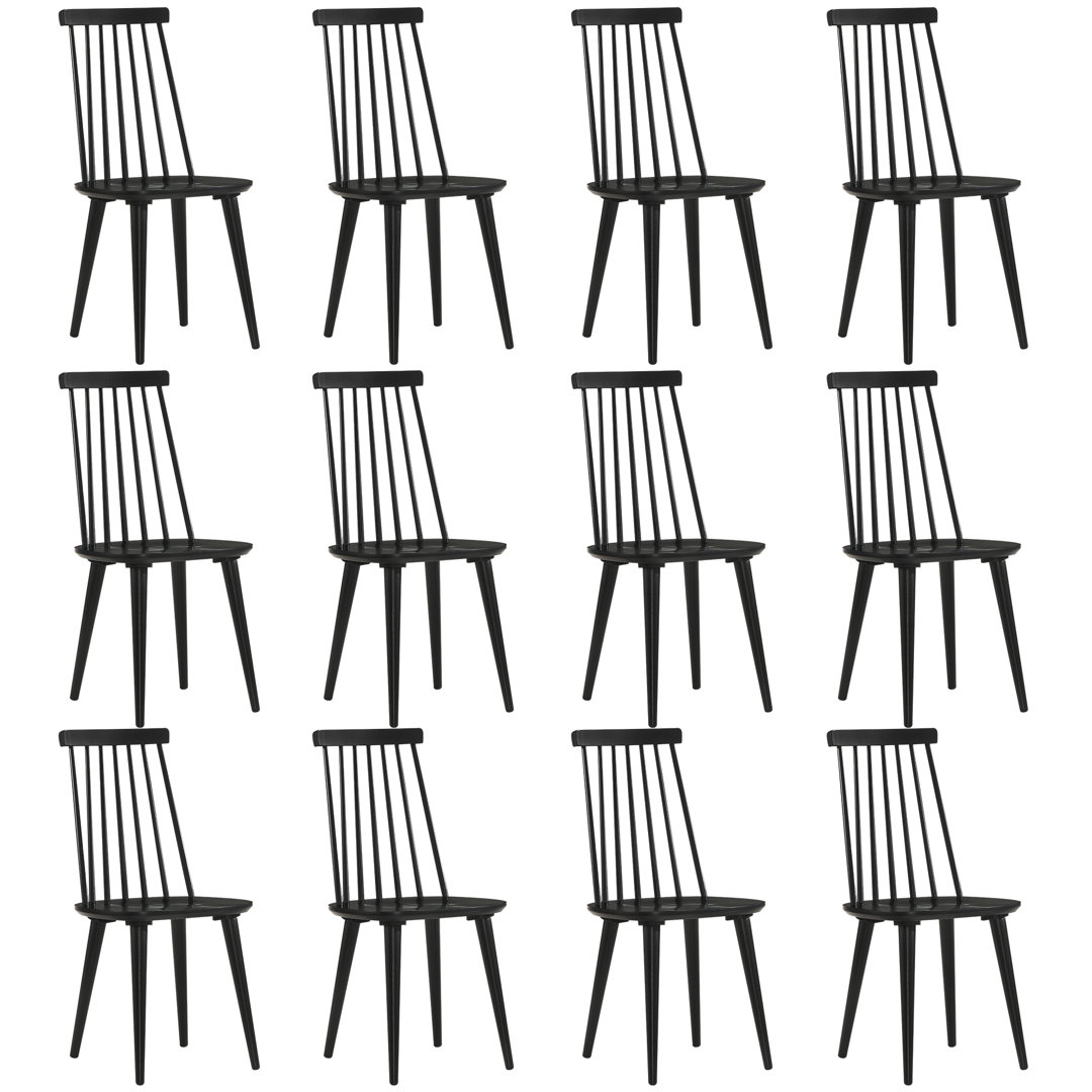 Delphina 17" Wide Contemporary Solid Wood Windsor Slat Back Dining Chair (Set of 12) Gracie Oaks
