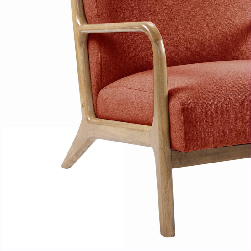 Méridienne d'appoint rembourrée Mid-Century 32,75 po, Orange