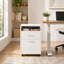 Armoire de rangement mobile blanche avec étagère de porte à tiroir et support à imprimante à roulettes verrouillable pour rangement sous le bureau