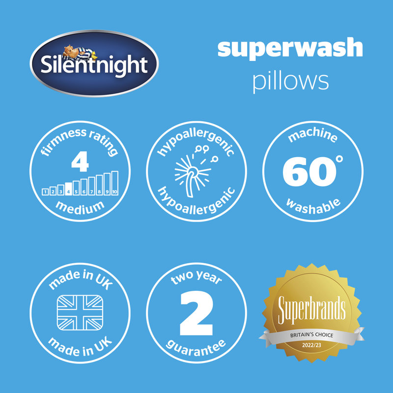 Silentnight Deluxe Superwash Hypoallergenic Medium Support Pillows