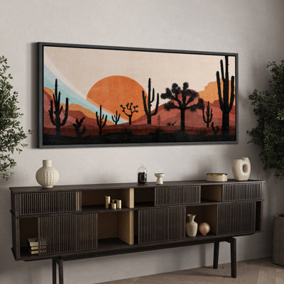 Cactus Desert " Western Desert Sunset With Cactus Nature Landscape Southwest Art Extra Large Decorative "