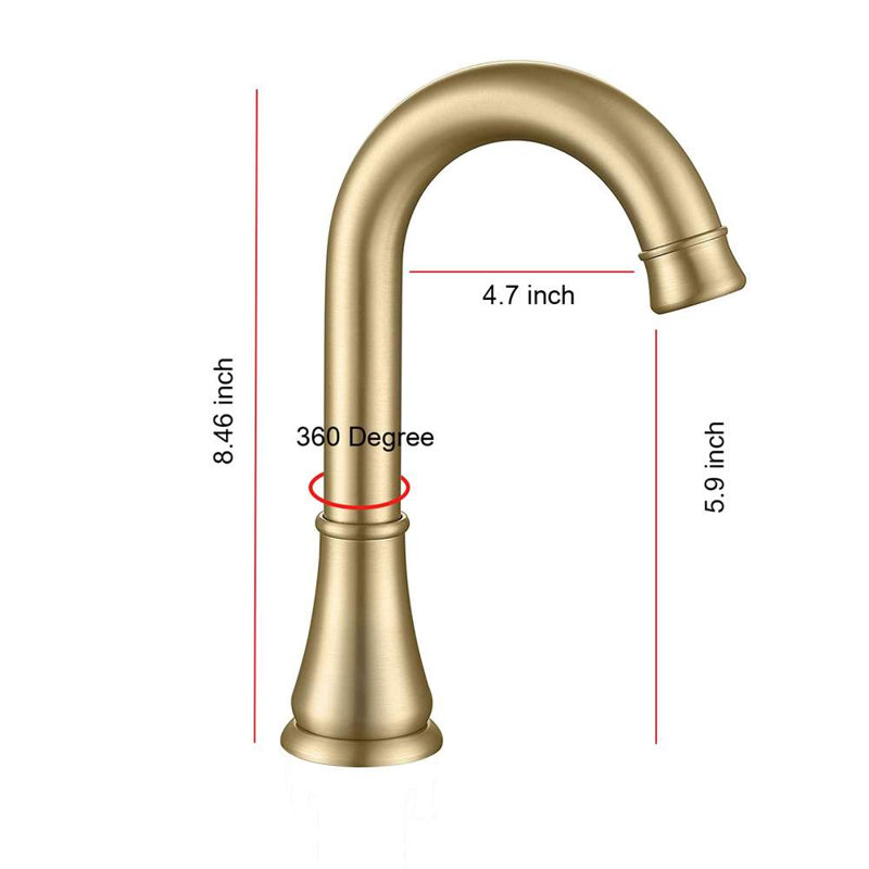 Robinet d'évier de salle de bain Fontana, Or brossé