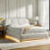Silvana Modern Upholstered Platform Bed with Built-In Sensor Lighting and Solid Wood Legs