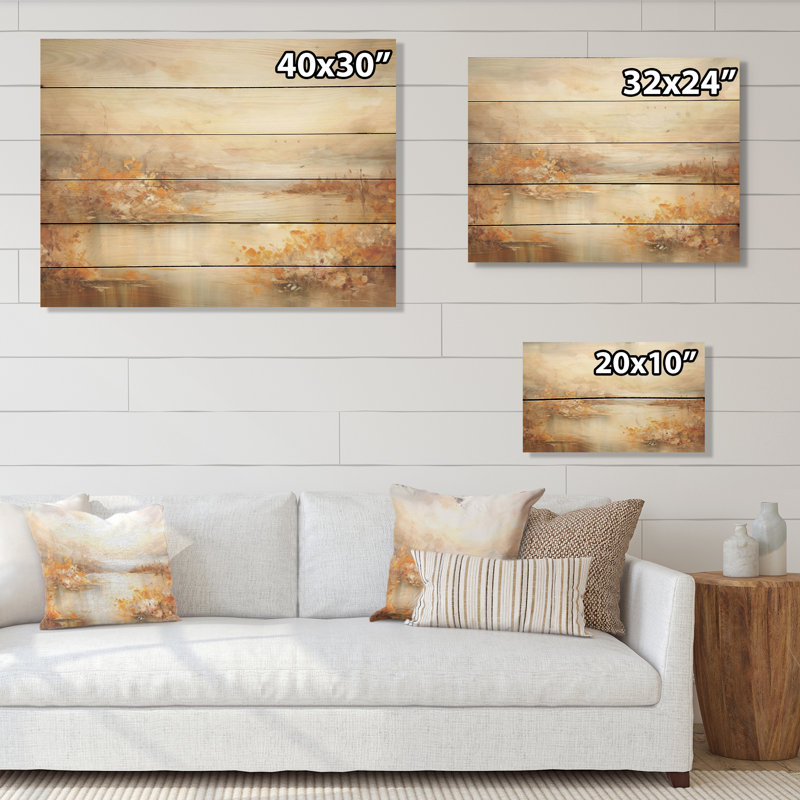 «Lakes Rivers Dreamscape», art liquide sur bois de pin naturel, H 24 po x l 32 po