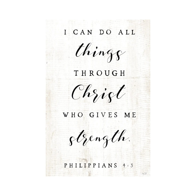 I Can Do All Things by Lux + Me Designs - Wrapped Canvas Typography, 20.32 cm H x 30.48 cm W