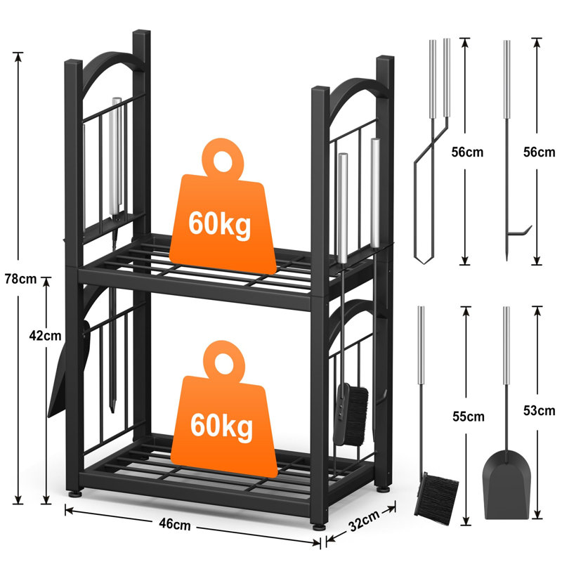 Amerion 46cm W Metal Log Rack