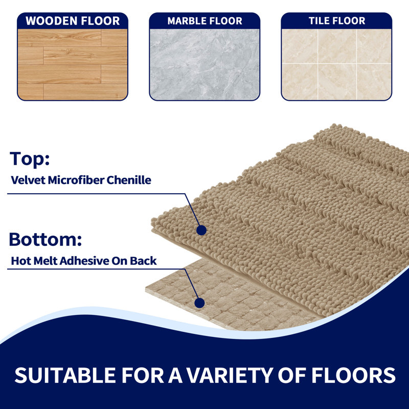 Lasse Non-Slip Bath Rug, Sand