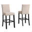 Table de bar ronde 3 pièces 36 po avec 2 chaises de pub cloutées en tissu-545243040