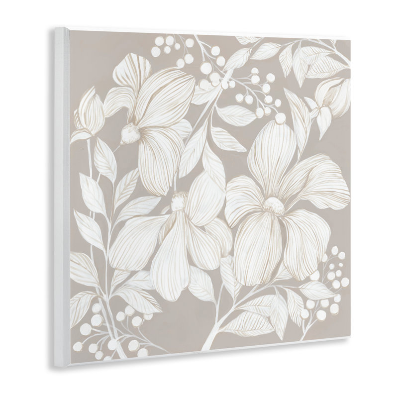 Plaque murale Botanical Symphony Neutrals, design par Hannah Dawson