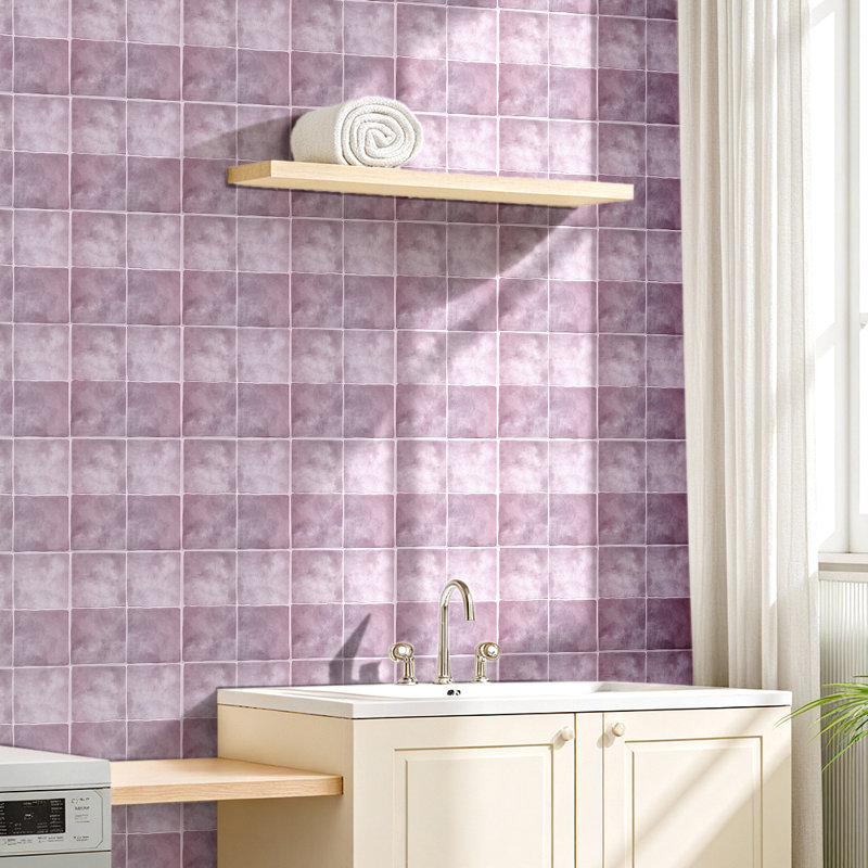 10Pcs Self-Adhesive Wall Tile Stickers, Purple
