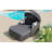 Lit de bronzage d'extérieur 79,9 po avec auvent réglable, lit double, lit de repos en rotin PE, osier noir et coussin-985168077