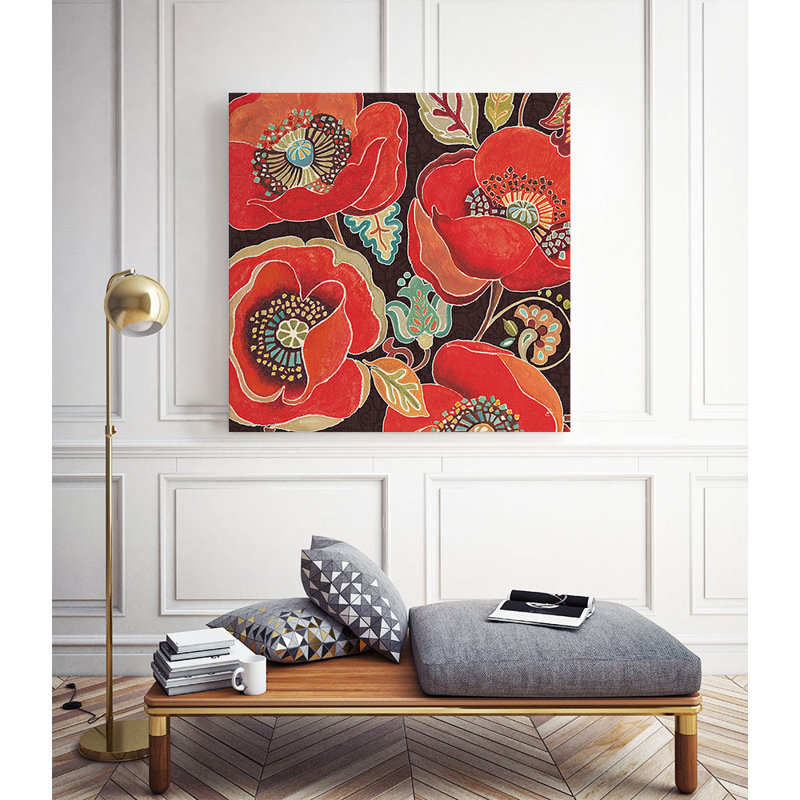 « marocain red iv », reproduction de peinture à l’acrylique sur toile, H 20 po x l 20 po x P 2 po