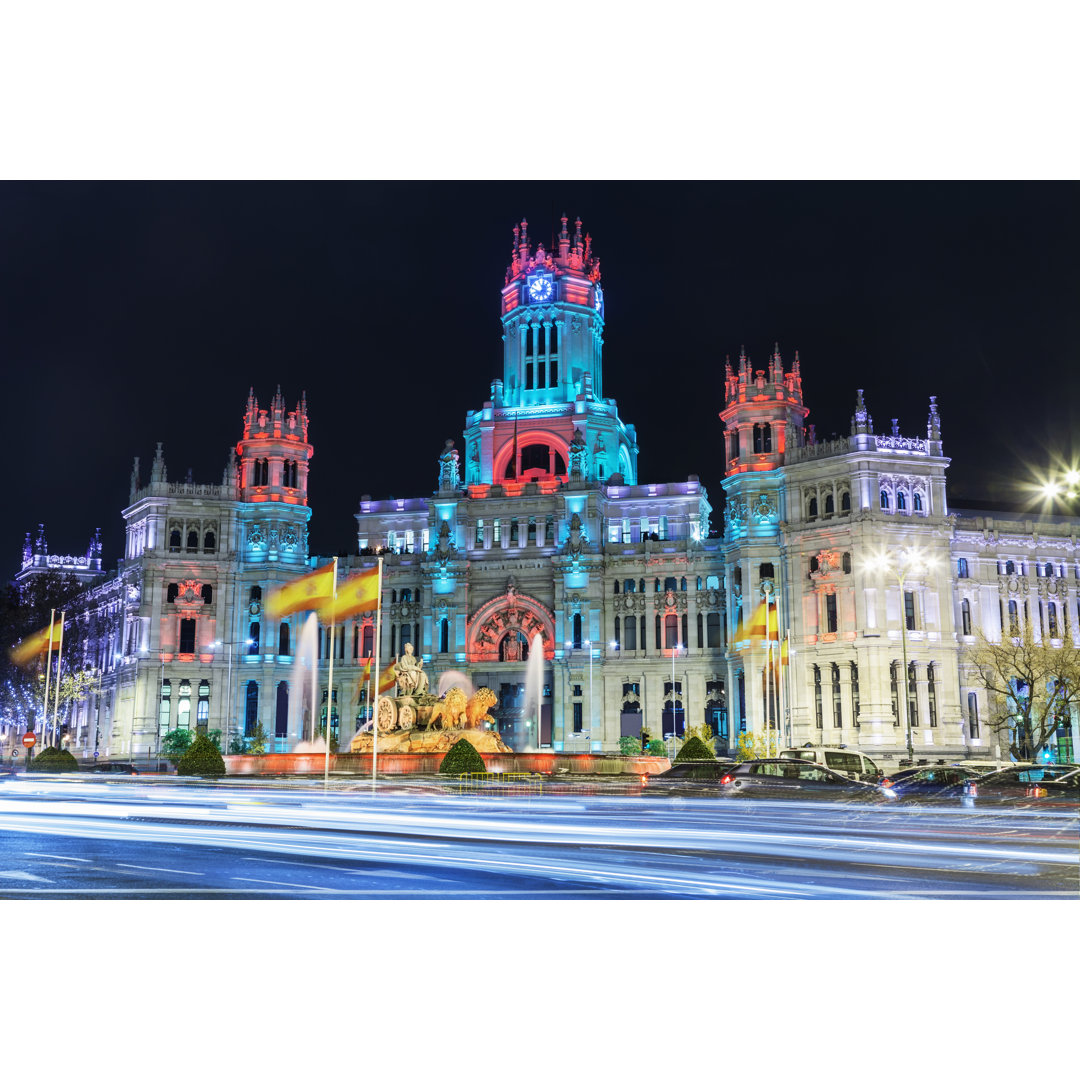 Cibeles-Platz zu Weihnachten von JoseIgnacioSoto - Foto ohne Rahmen auf Leinwand