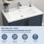 Lavabo de salle de bain simple 32 po x l 20 po en céramique avec lavabo à cuve simple et comptoir (comptoir seulement)