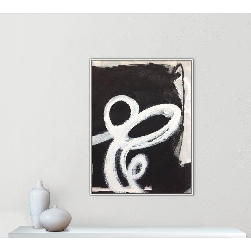 Toile encadrée Bronte Ansonia Swirls II, Cadre flottant blanc, Pas de tapis, H 49,5 po x l 37,5 po x P 2 po