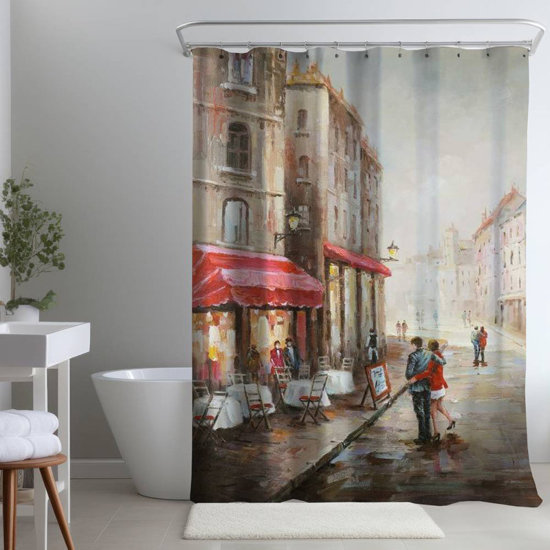 Shower Curtain ST18 – Polyester Shower Curtain, Dye Sublimation Print, 71" W × 74" L