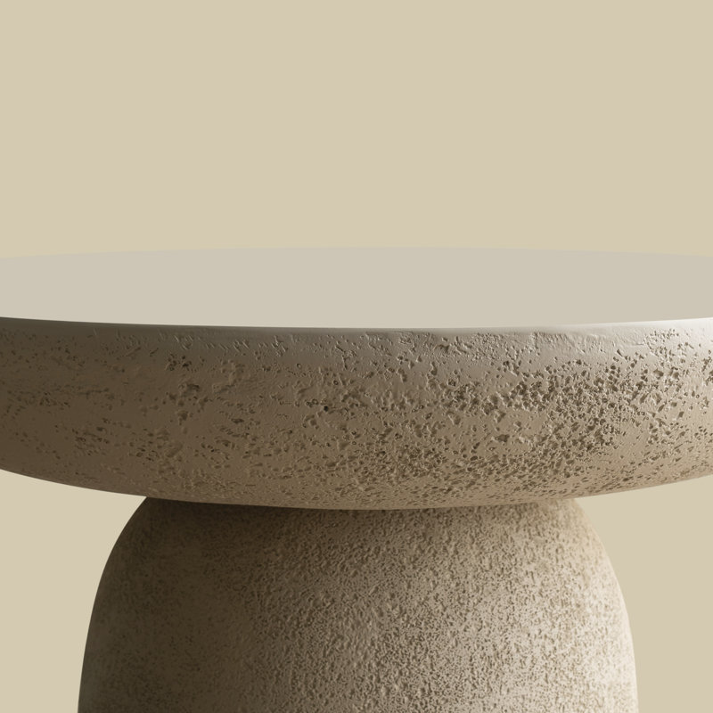 Table basse ronde 27,8 po, Blanc