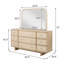 Commode 9 tiroirs et miroir chêne beige