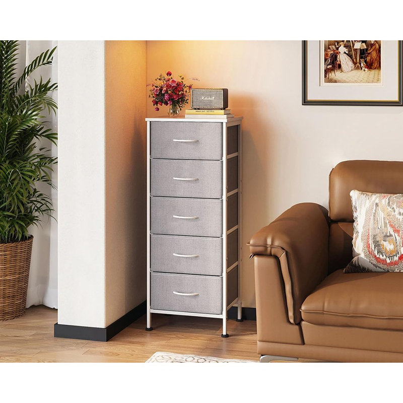 Commode pour chambre avec 5 tiroirs de rangement, petite commode 40 po