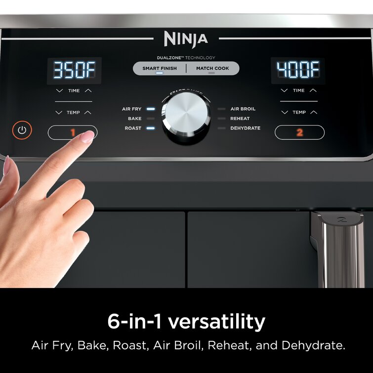 Ninja Foodi 6-in-1 10-qt. XL 2-Basket Air Fryer 10-Quart Dual Zone Feature  Black Air Fryer in the Air Fryers department at