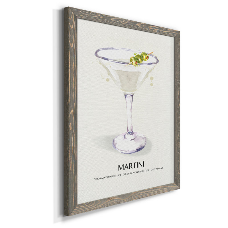 Martini - cadre photo, impression sur toile, H 37,5 po x l 27,5 po x P 1,5 po, Gris