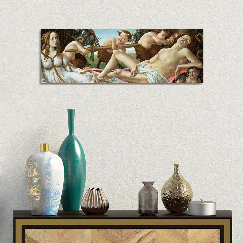 Venus And Mars, C.1485 by Sandro Botticelli - Wrapped Canvas Panoramic Painting, 30.48 cm H x 91.44 cm W x 1.91 cm D