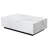 Klusek 47'' Modern Faux Marble White Glass Coffee Table-931796881