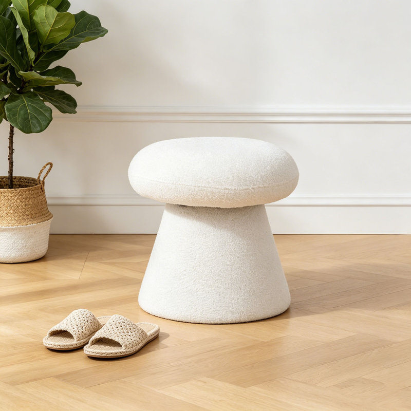 Repose-pieds pivotant à 360 ° rembourré en forme de champignon, tabouret de changement de chaussures, tabouret de maquillage