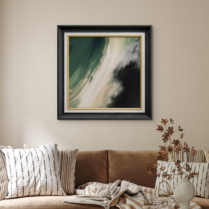 Art mural encadré de qualité supérieure, reproduction d'art abstrait pour chambre à coucher, 26 po x 36 po, Noir