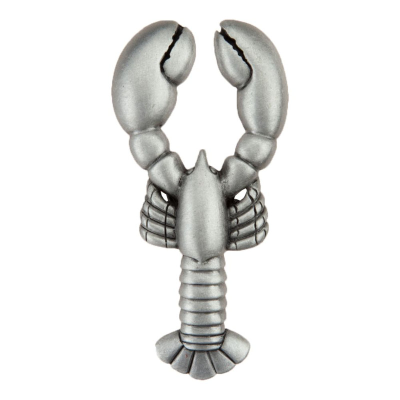 Antique Pewter Lobster Cabinet Knob with Mounting Hardware