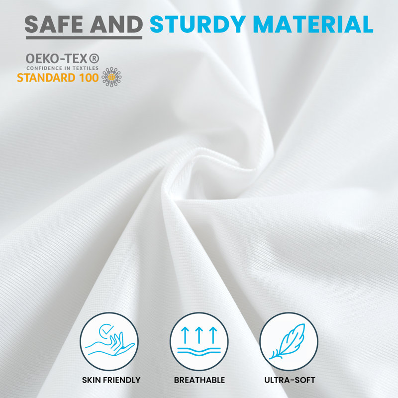 Twin White Waterproof Zippered Mattress Encasement Protector