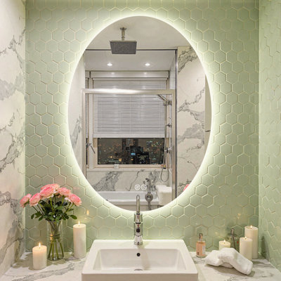 Lunara UL Certified Frameless Backlit LED Bathroom/Vanity Mirror, Temper Glass Round Mirror