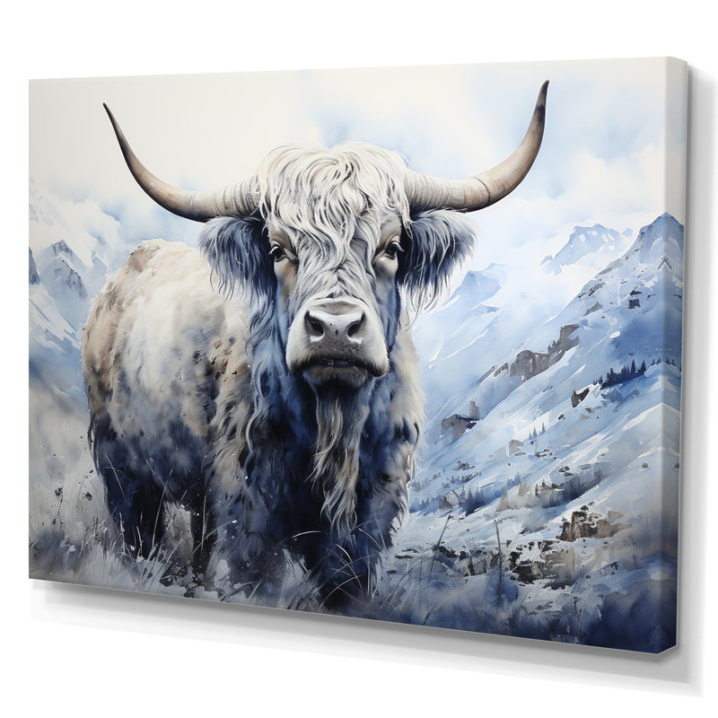 Yaks Majestic Grace Pointillism sur toile, H 30 po x l 40 po x P 1,5 po