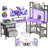 Shelburne 58.7'' W L-Shaped Computer Desk with Tall Hutch,Corner Desk-1199778131