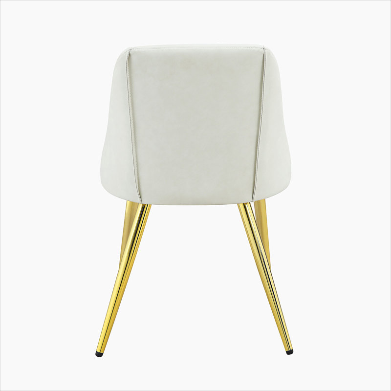 Ensemble de 2 chaises d'appoint en cuir synthétique blanc Gaines