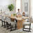 Set of 6 Modern Striped Dining Chairs, Black Solid Wood Sled Legs-1372520359-1372520352-1372520345