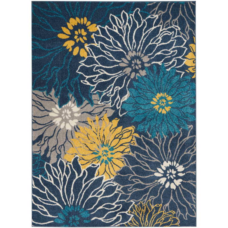Floral Indoor Rug, Rectangle 5'3" x 7'3"