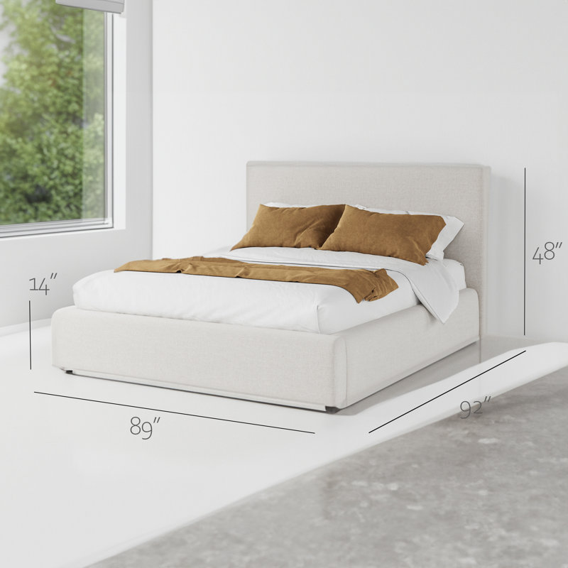 Helsingborg Quena Bed Frame with 48'' Tall Upholstered Headboard, King