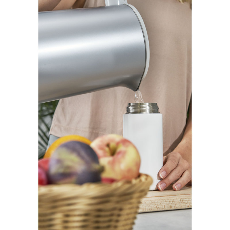 ZWILLING Thermo 14.2 Oz Tea & Fruit Infuser Bottle, Silver/White