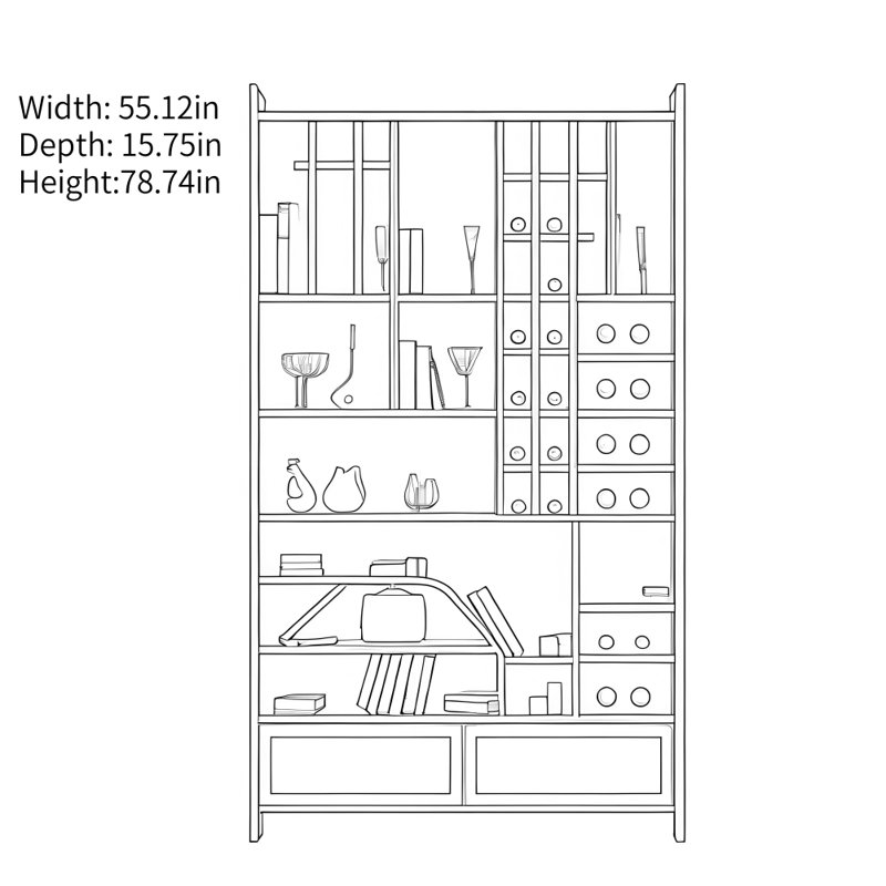 Simple and Retro Design Display Cabinet