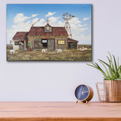  'Christmas In The Barn.' by Maria Laura Bratoz Acrylic Glass Wall Art, 16" x 12"