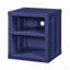 Table de chevet bleue avec tablette ouverte