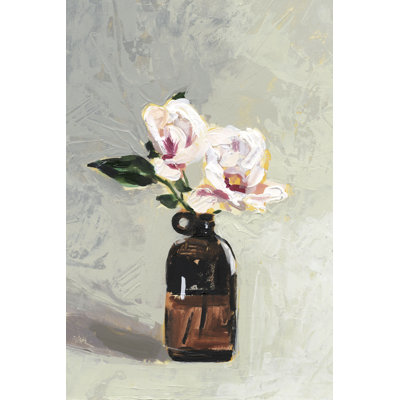 Amber Bottle Flowers IV by Victoria Borges - Painting